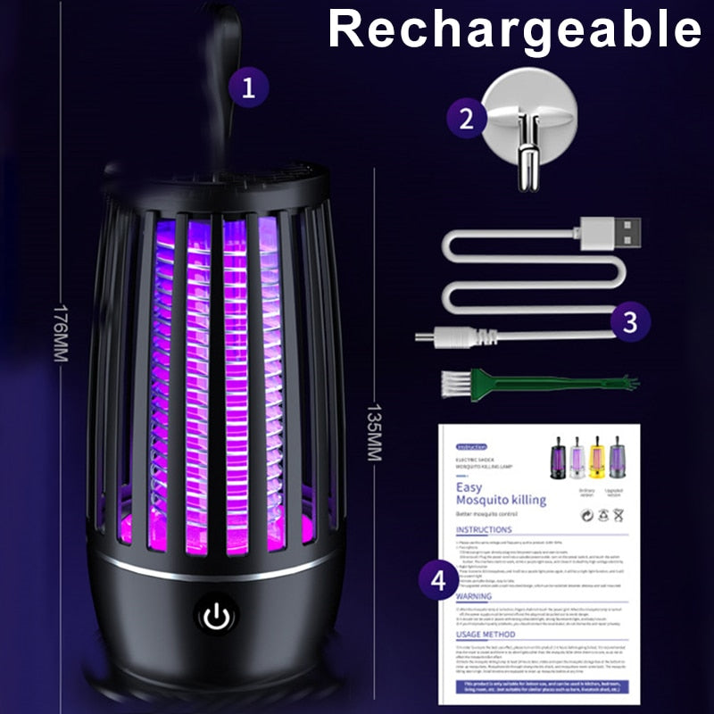 Lâmpada Recarregável Repelente de Insetos ShockWave