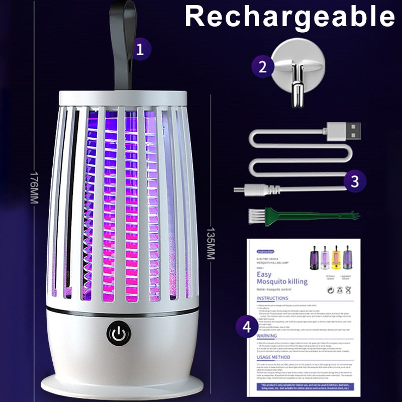 Lâmpada Recarregável Repelente de Insetos ShockWave